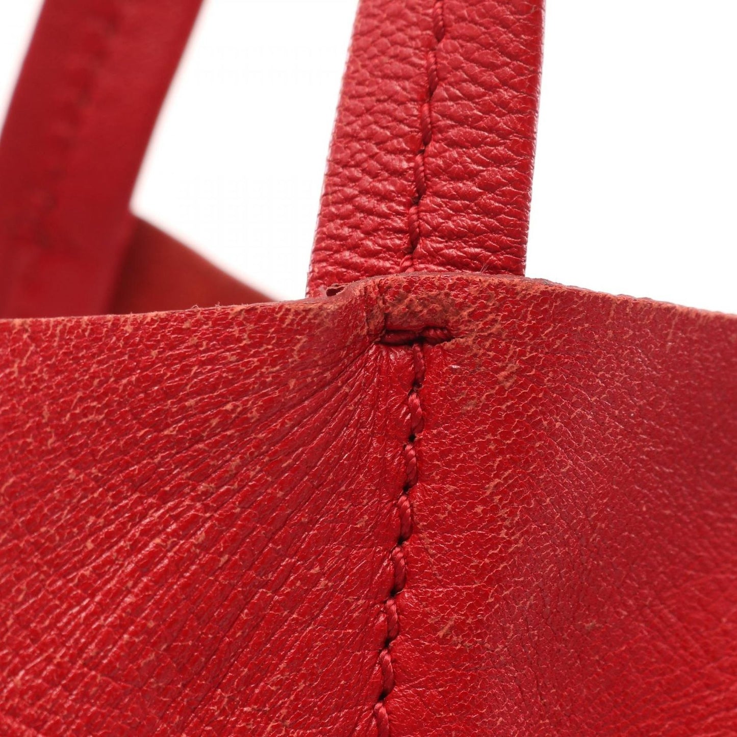 CELINE Horizontal Cabas Tote Bag in Red Leather - Timeless Elegance