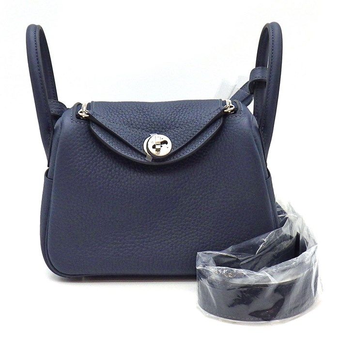 HERMES Lindy Mini Shoulder Bag - Blue de Prusse, 2024 Edition
