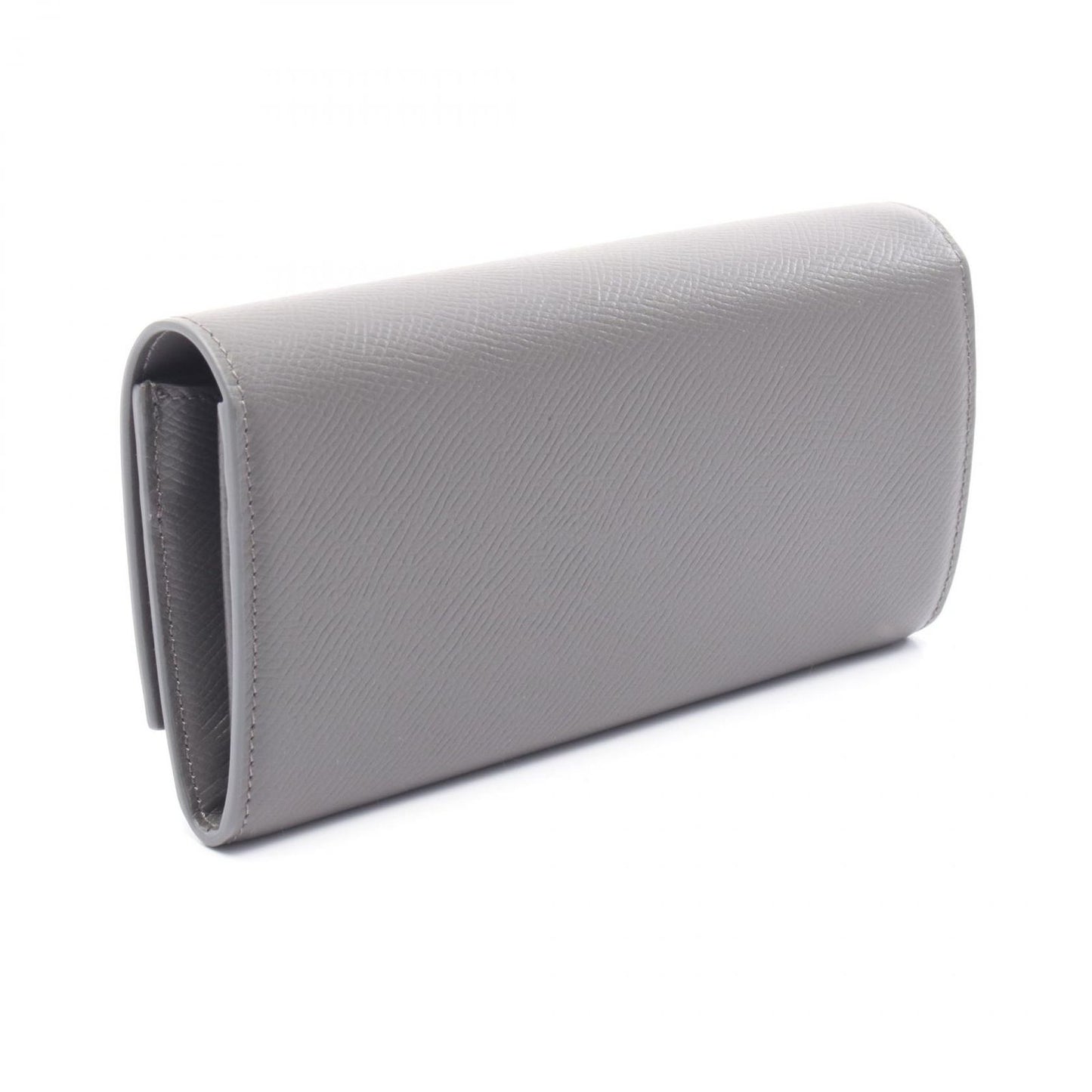 CELINE Charcoal Gray Leather Large Flap Wallet - Timeless Elegance