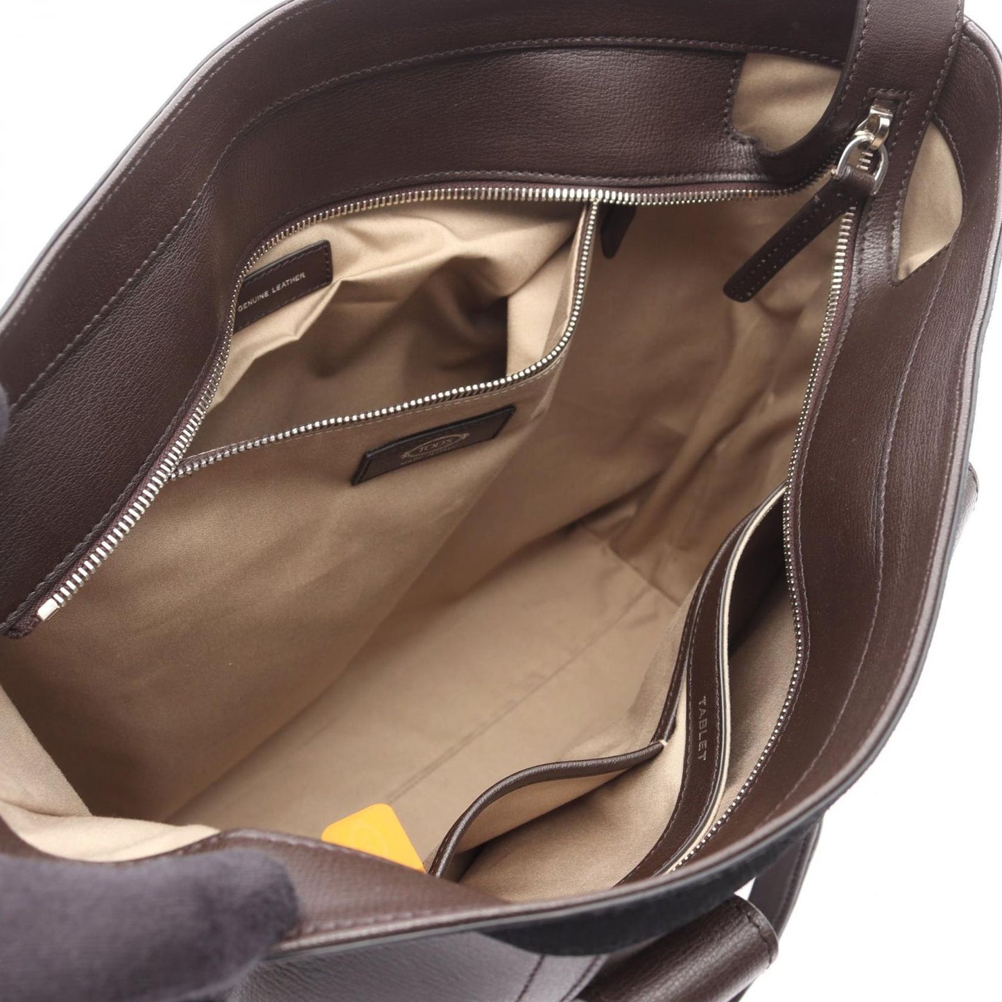 TOD'S Bordeaux & Dark Brown Leather Suede Tote Bag - Unisex