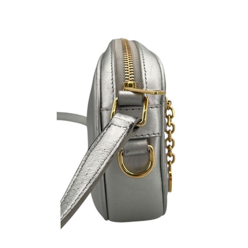 CELINE C Charm Small Camera Bag in Silver with Gold Hardware
