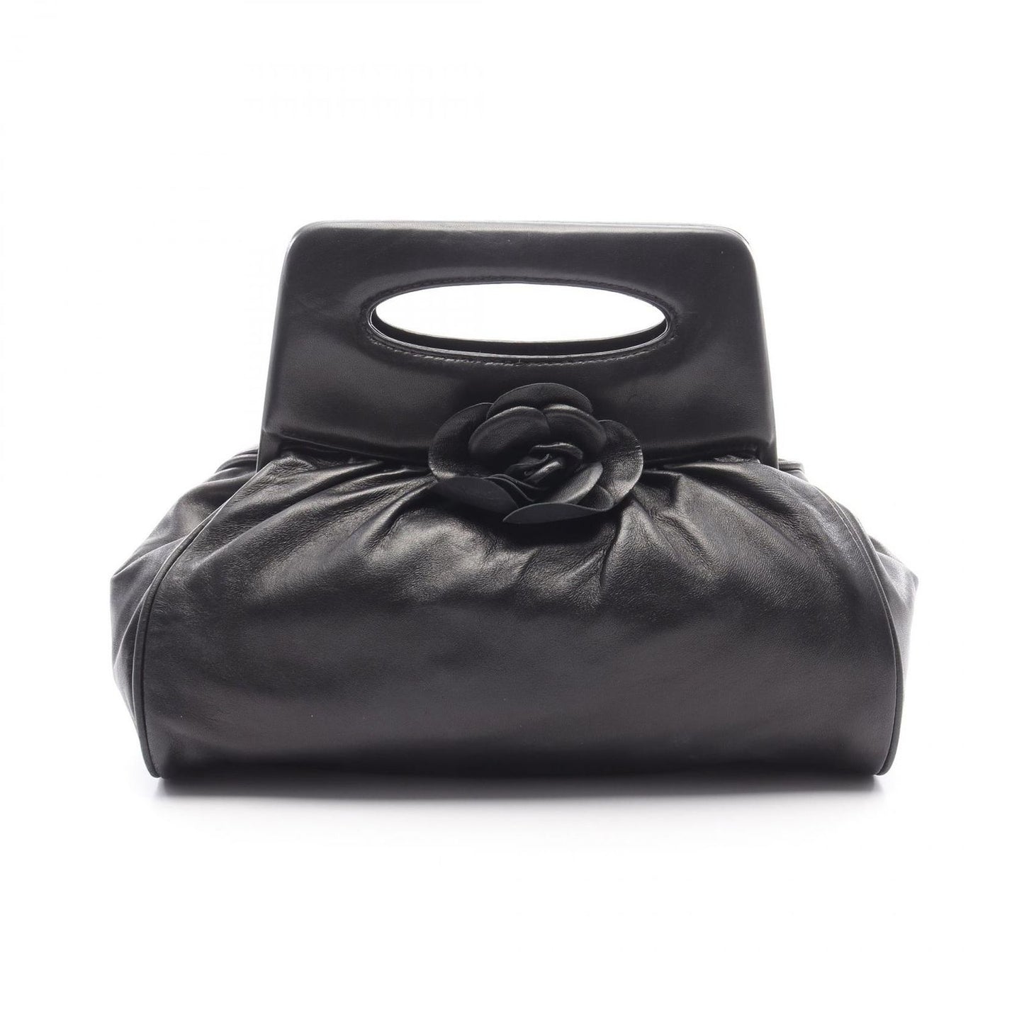 CHANEL Camellia Handbag in Black Lambskin - Timeless Elegance