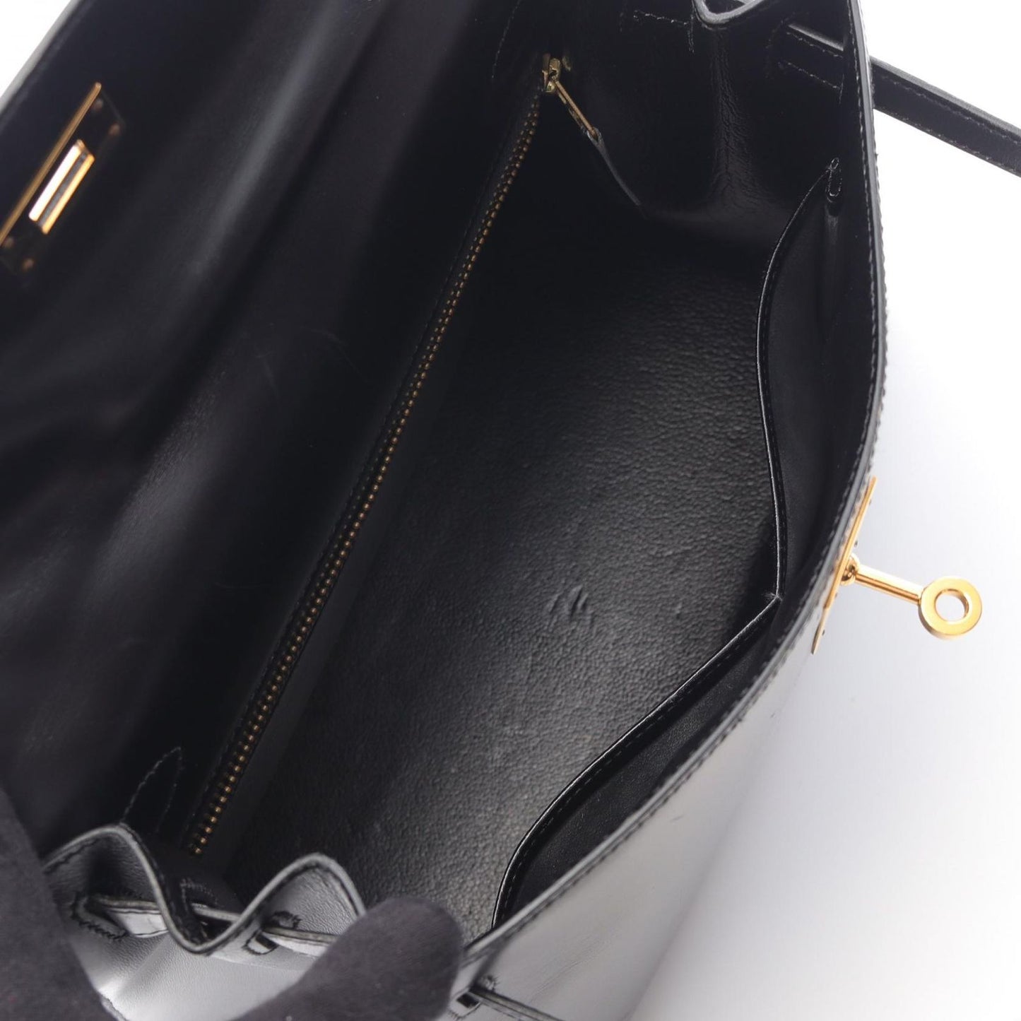 HERMES Kelly 28 Handbag in Black Box Calf Leather