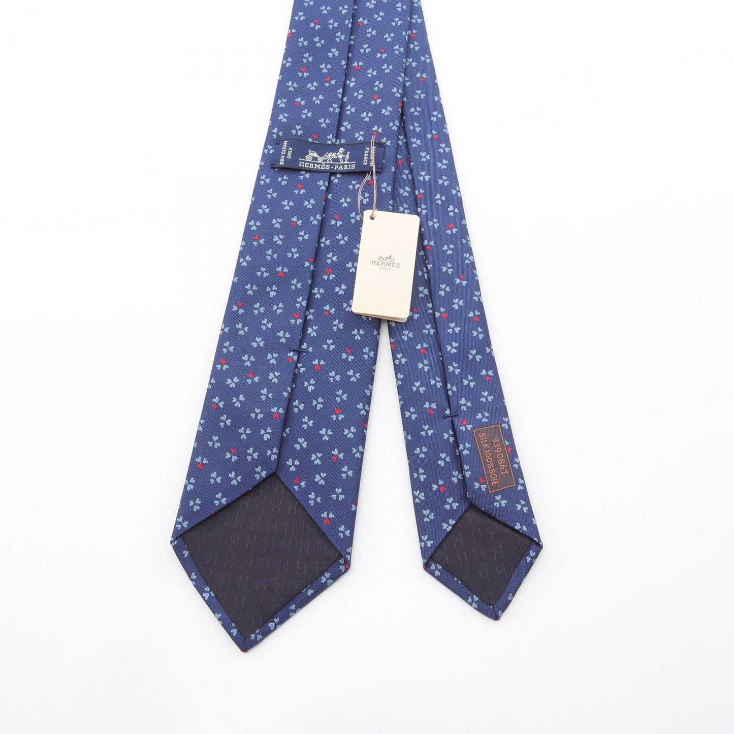 HERMES Silk Tie in Blue and Red - Unused Luxury Accessory