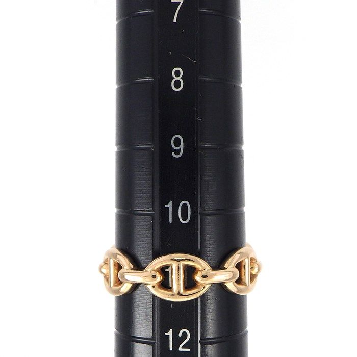 HERMES Chaine d'Ancre PM Ring in K18 Pink Gold - Size 11