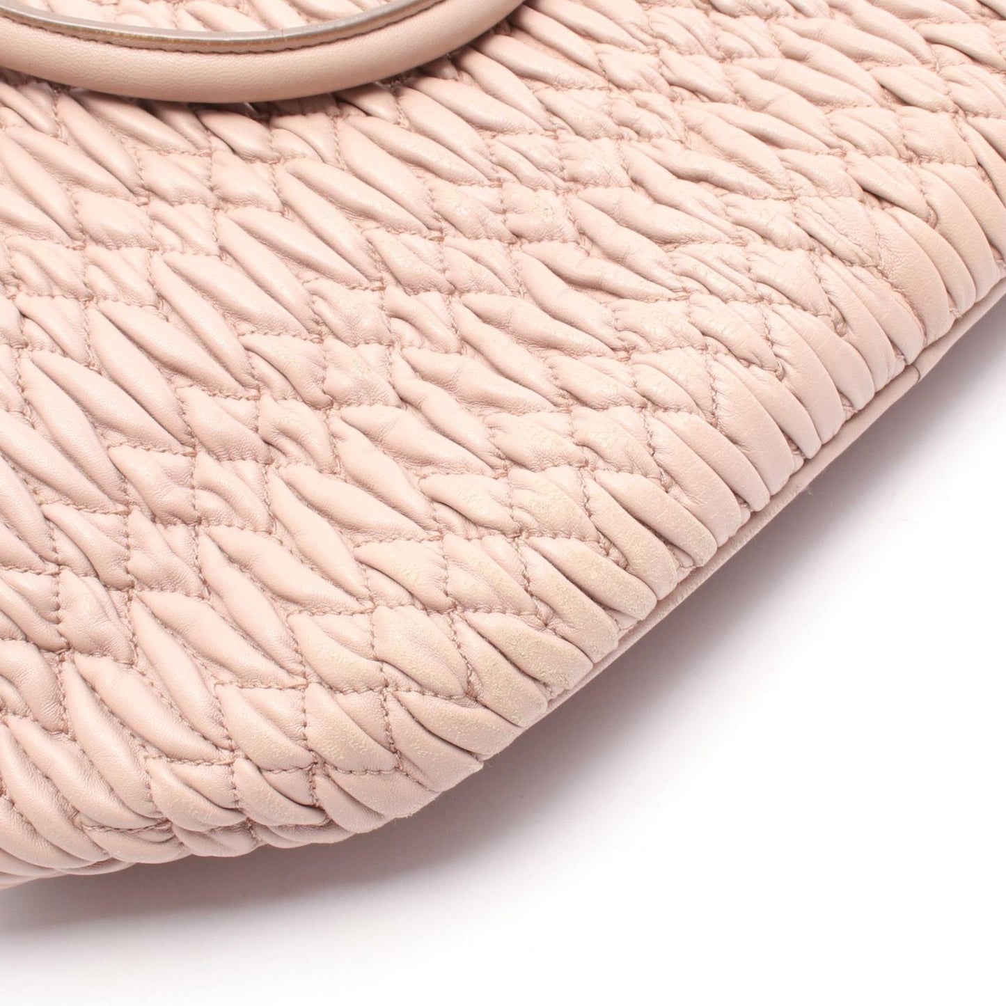 Miu Miu Nappa Crystal Matelassé Handbag in Pink Beige