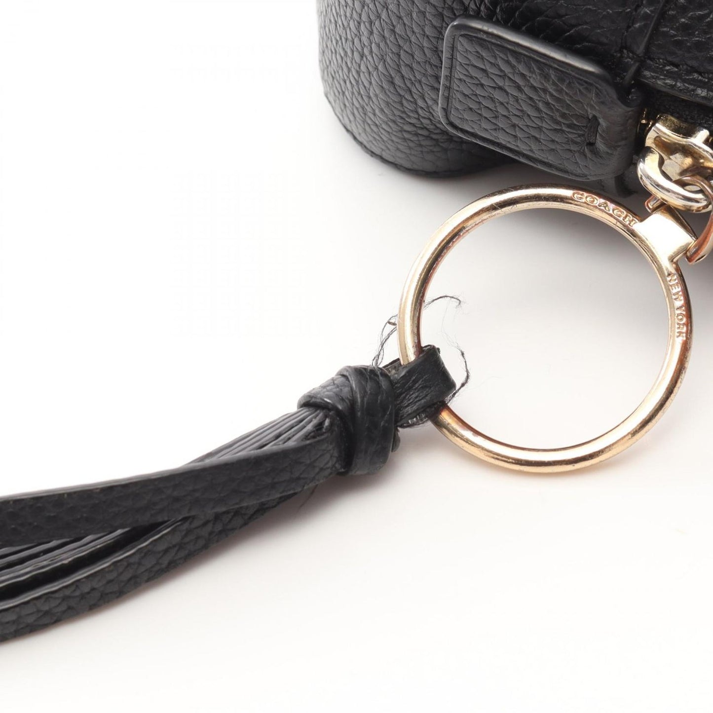 COACH Black Leather Fringe Camera Shoulder Bag - Timeless Elegance