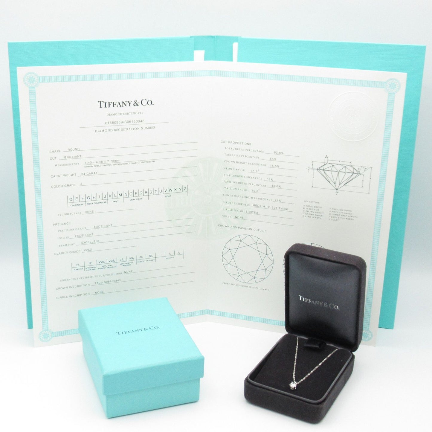 TIFFANY & CO Solitaire Necklace 0.34ct in Platinum - Timeless Elegance