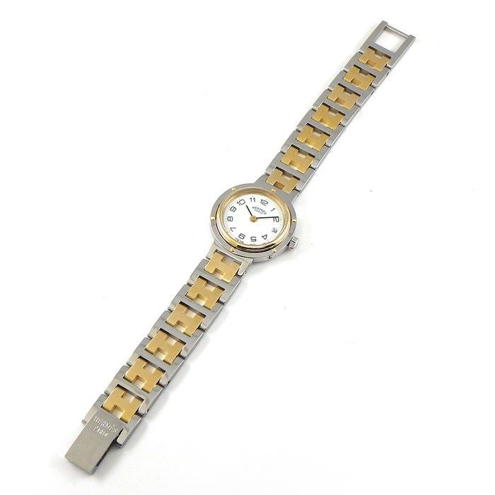 HERMES Clipper Date White Dial Quartz Watch - Exquisite Craftsmanship