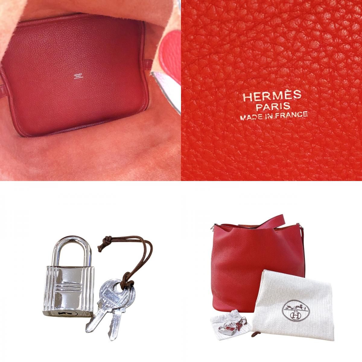 HERMES Picotin Lock GM in Rouge Kazak with Silver Hardware