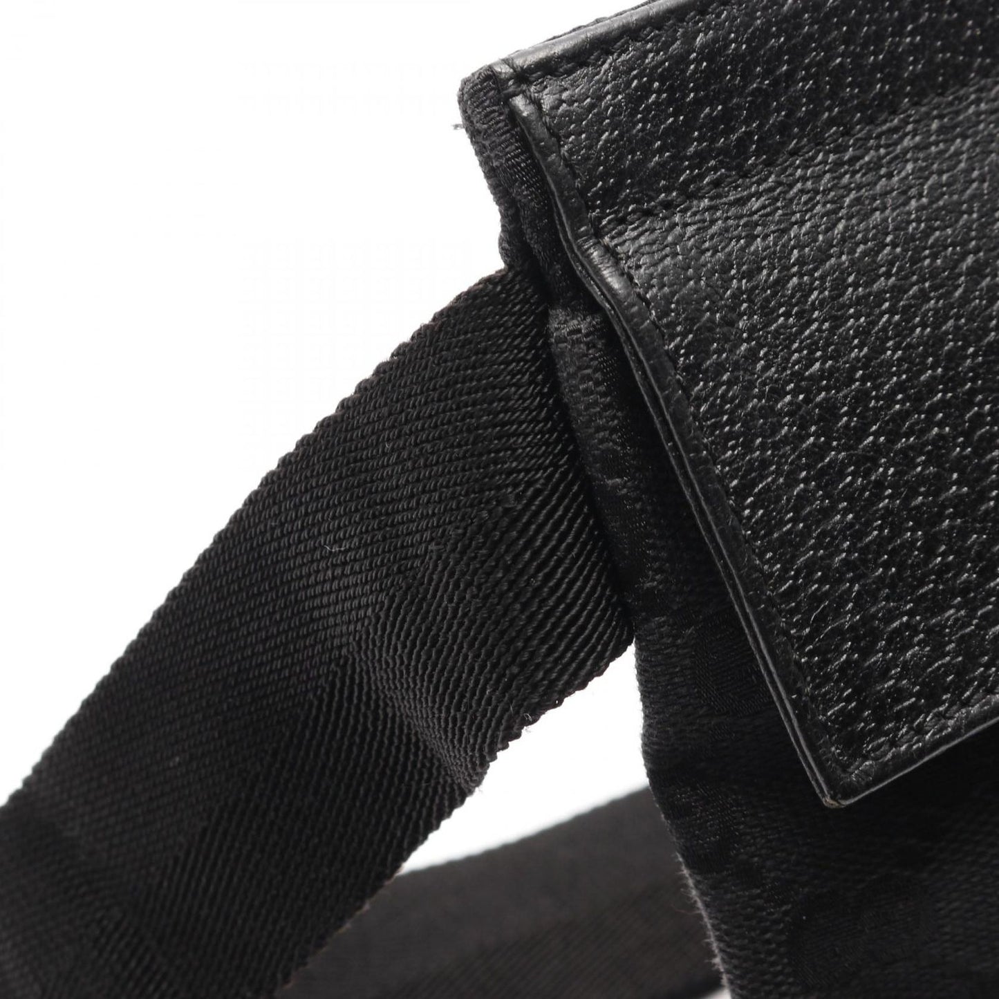 GUCCI Canvas & Leather Waist Bag - Timeless Black Elegance