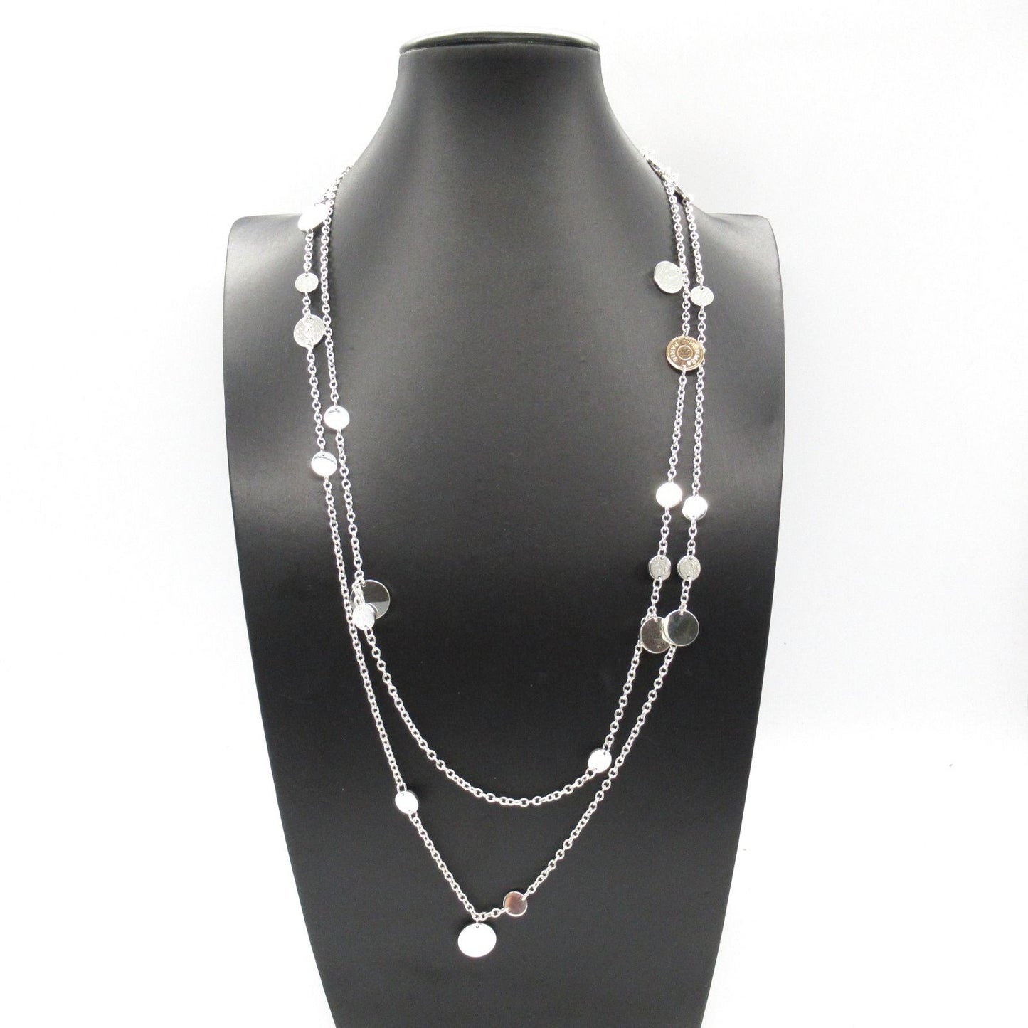 HERMES Confetti Necklace in Silver925 & K18PG - 121cm