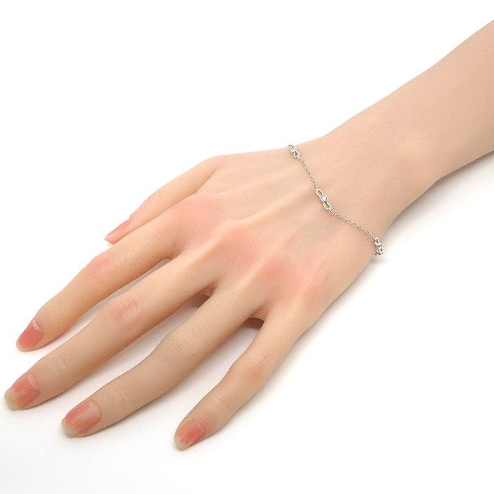 Tiffany & Co. Ribbon Motif Diamond Bracelet in K18 White Gold