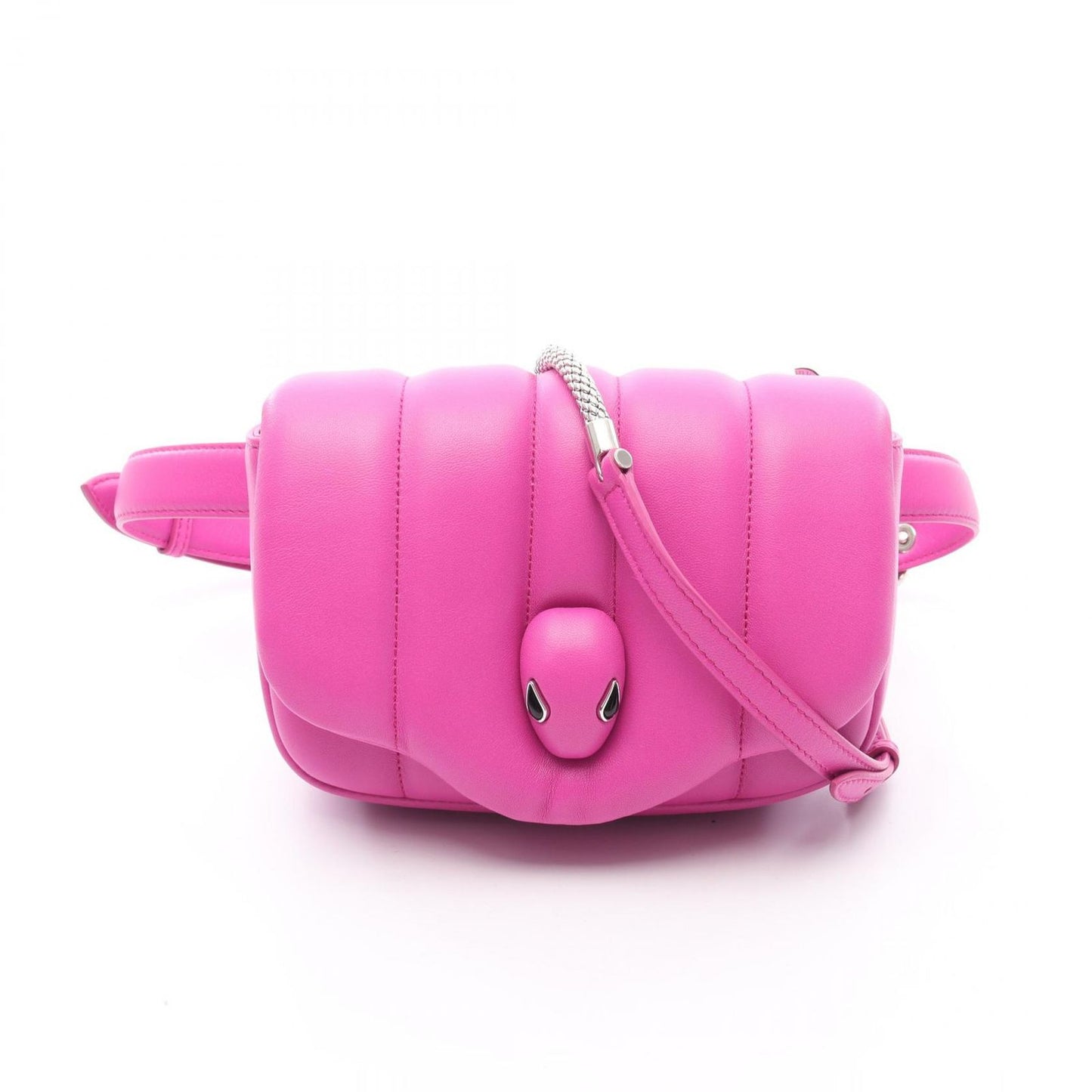 BVLGARI × AMBUSH Serpenti Pink Purple Leather Waist Bag