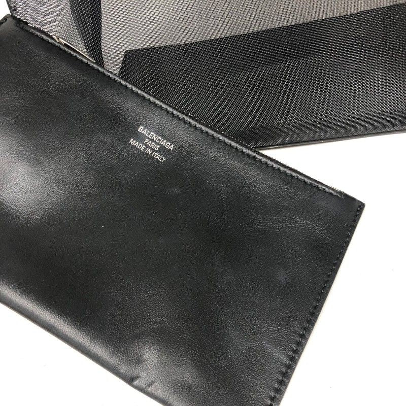 Balenciaga Beauty Free Tote Bag - Black Mesh & Leather