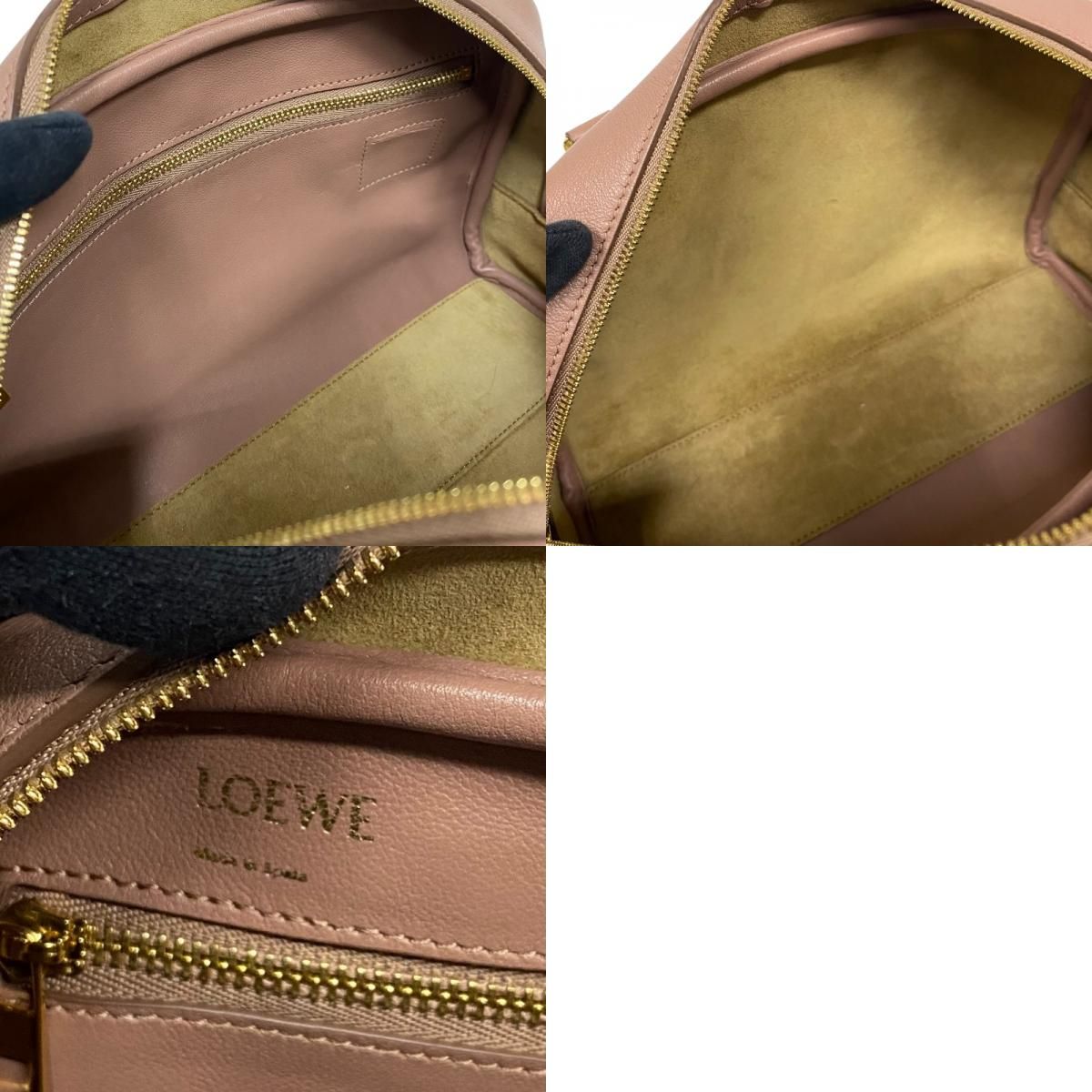 LOEWE Amazona 23 Pink Beige Nappa Leather Handbag with Gold Hardware