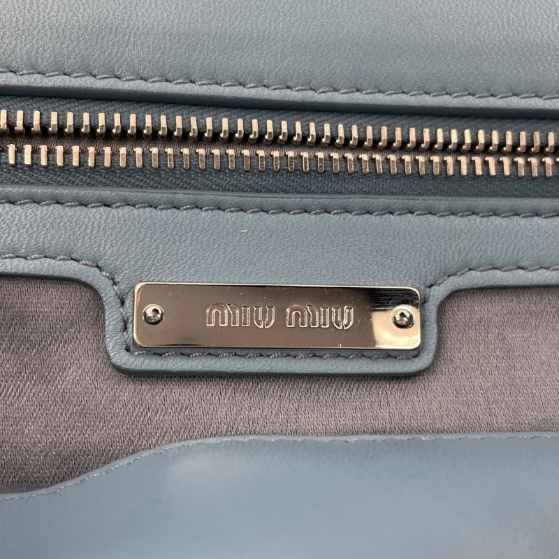 miu miu Nappa Crystal 2WAY Bag in Light Blue - Exquisite Craftsmanship