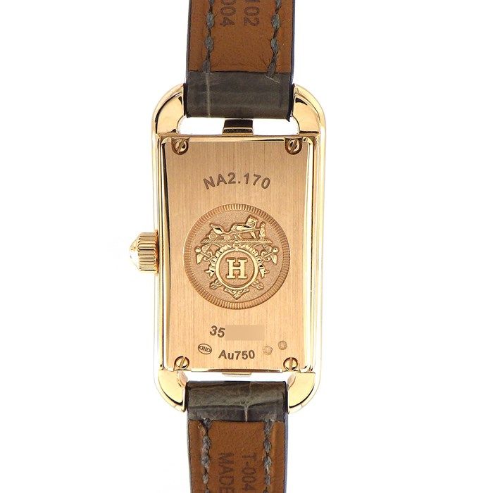HERMES Nantucket NA2.170/W049575WW00 Rectangular Watch - White Shell Dial
