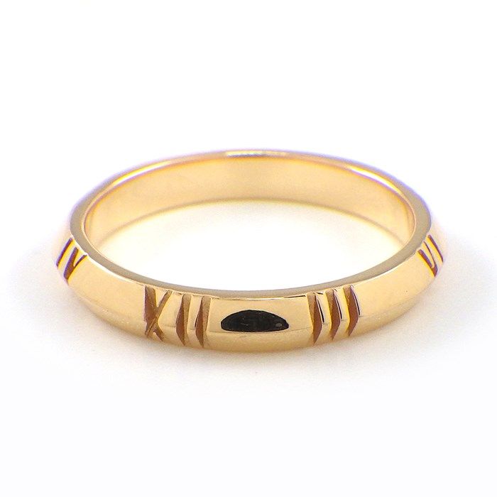 Tiffany & Co. Atlas Closed Narrow Ring in K18 Pink Gold - Size 13