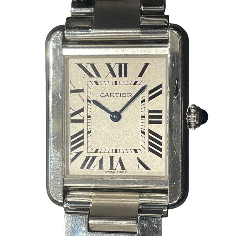 Cartier Tank Solo SM W5200013 White SS Quartz Ladies Watch
