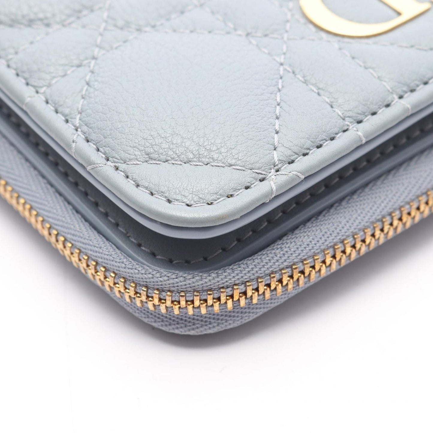 Dior Caro Scarlet Wallet - Exquisite Blue Grey Leather