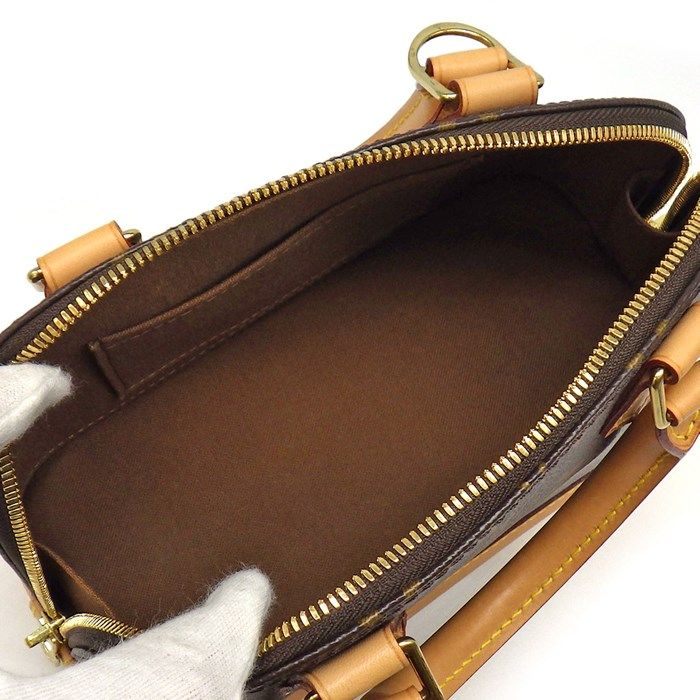 Louis Vuitton Alma BB Handbag - Monogram Canvas, Brown, Gold Hardware