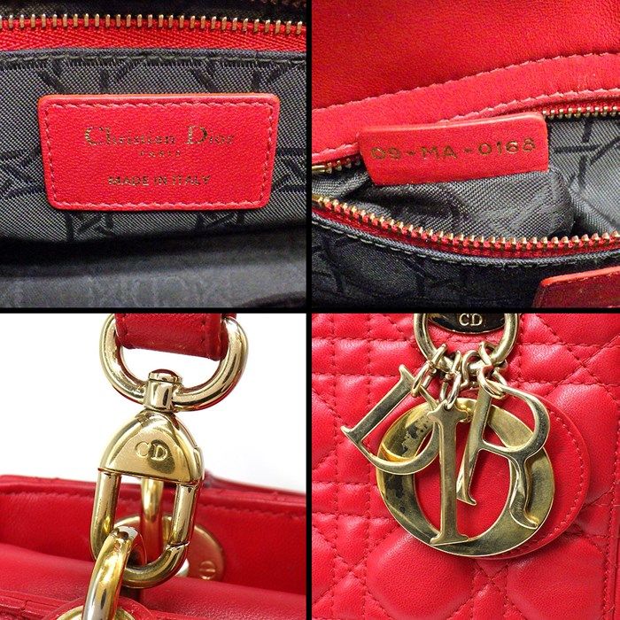Dior Lady Dior MY ABC Small Handbag in Red Cannage Lambskin