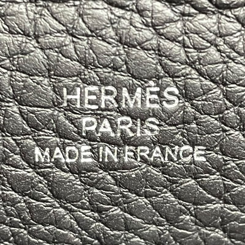 HERMES Vido Posh W Stamp Black Togo Leather Shoulder Bag