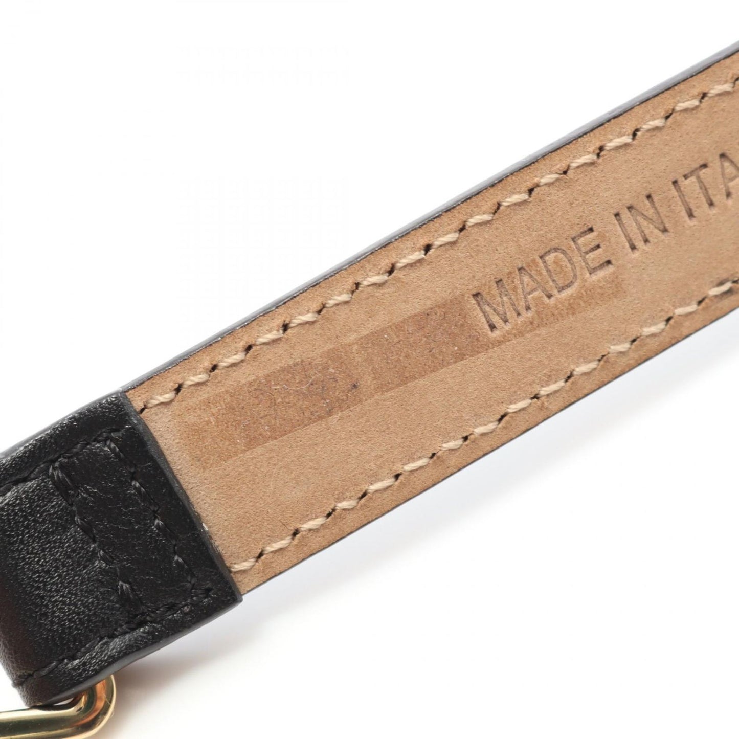 Valentino Garavani Rockstuds Black Leather Belt with Gold Accents