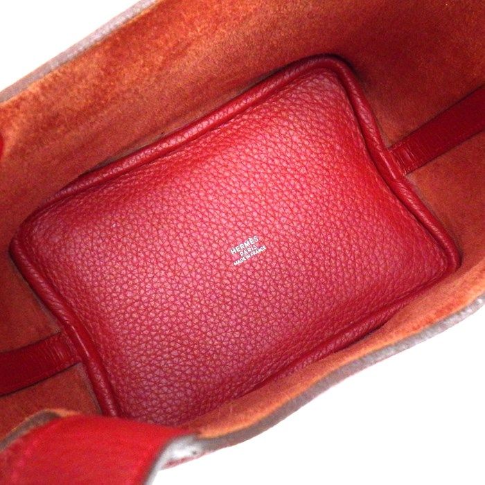 HERMES Picotin PM Handbag in Red Togo Leather - 2005 Edition