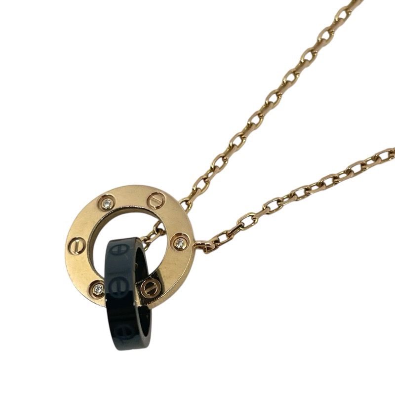 Cartier Love Circle Necklace with 3 Diamonds in 750PG/SS