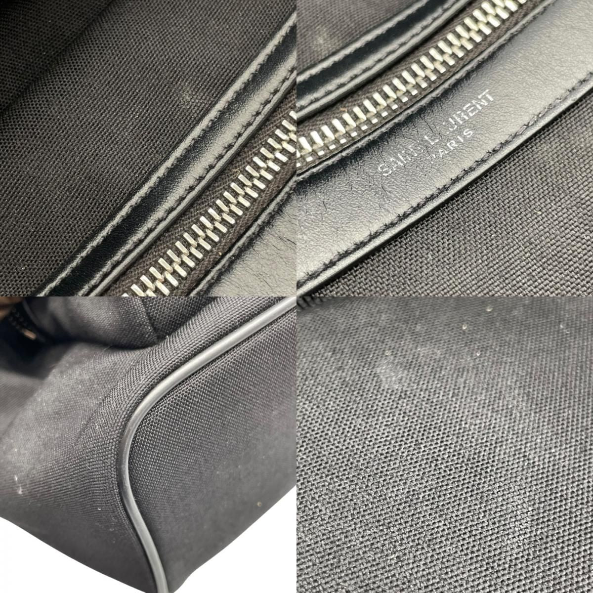 SAINT LAURENT Black Canvas & Leather Backpack - Timeless Elegance