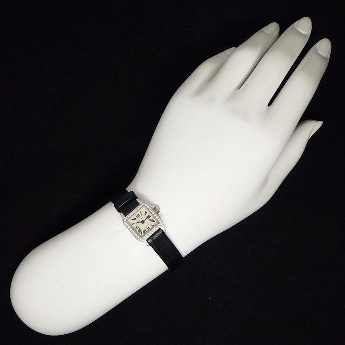 Cartier Santos Mini D'Amouzel WF902005 Diamond Bezel Watch