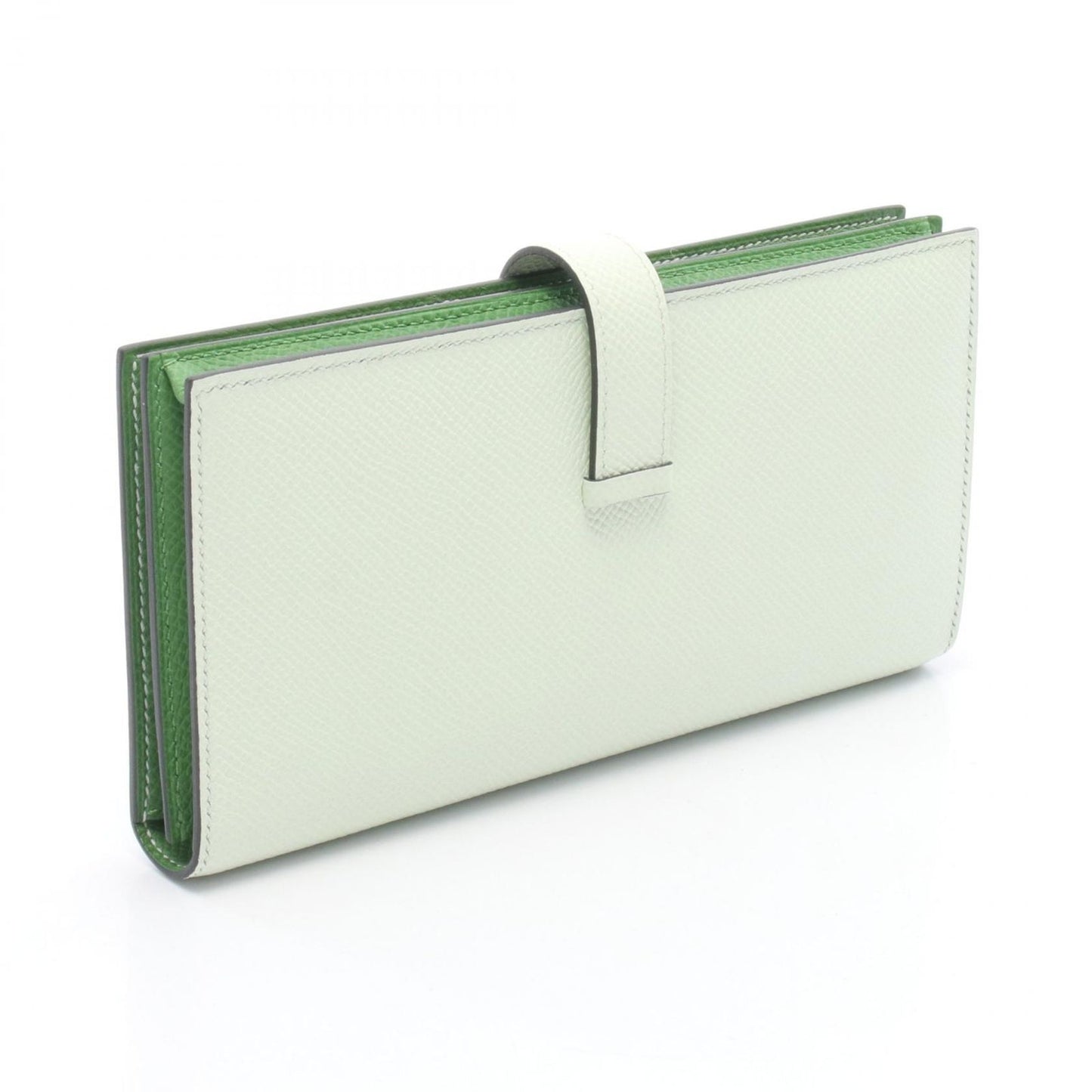 HERMES Green Veil Swift Leather Bearn Wallet - Timeless Elegance