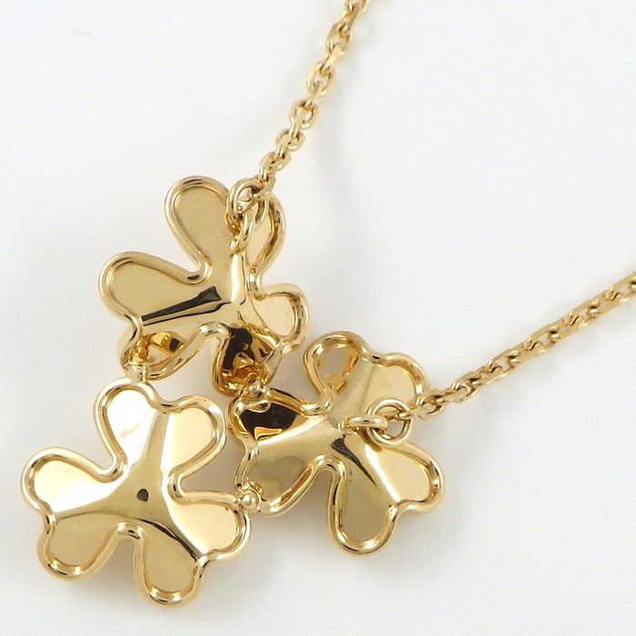 Van Cleef & Arpels Frivole Mini 3-Flower Necklace in 18K Yellow Gold