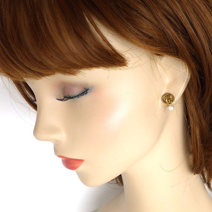 TOUS Bear Motif Pearl Earrings in K18 Pink Gold - Exquisite Craftsmanship