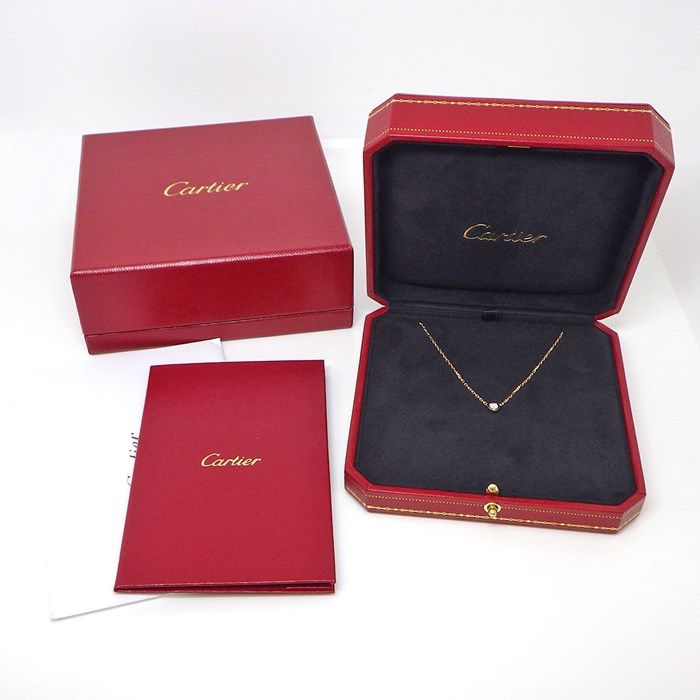 Cartier Heart Necklace with Diamond in K18 Pink Gold