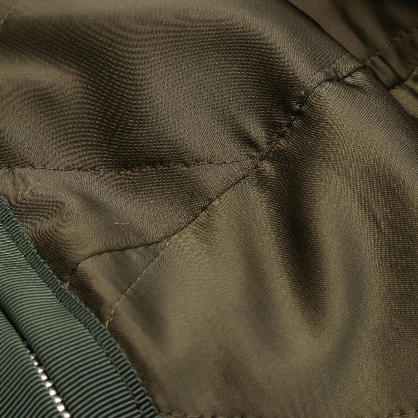 Sacai Satin Quilted Blouson in Khaki Green - Timeless Elegance