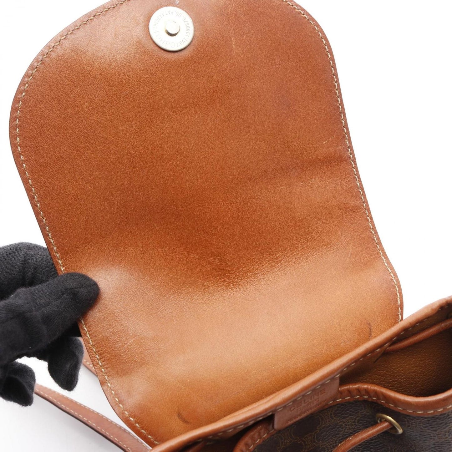 CELINE Macadam Brown Leather Backpack - Timeless Elegance