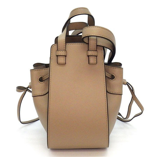 LOEWE Hammock Mini Drawstring Shoulder Bag in Greige Calfskin