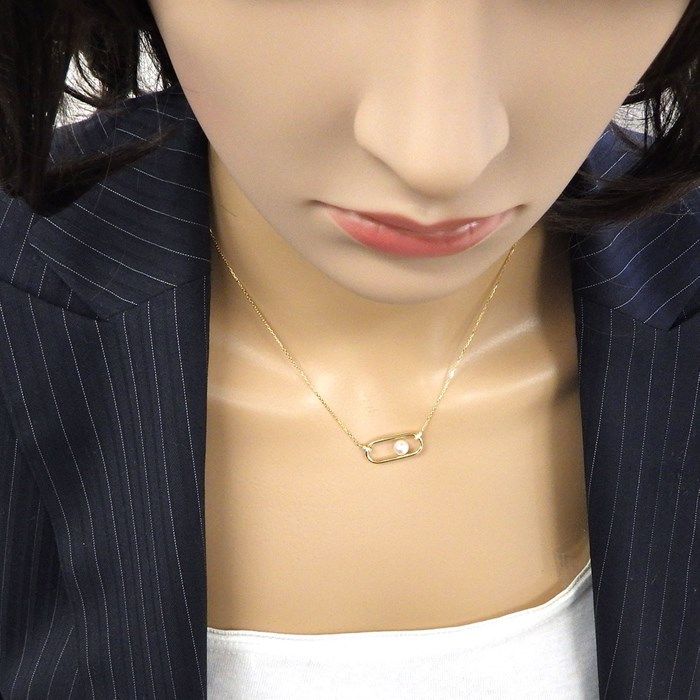 Exquisite K18YG Pearl & Diamond Necklace - Timeless Elegance