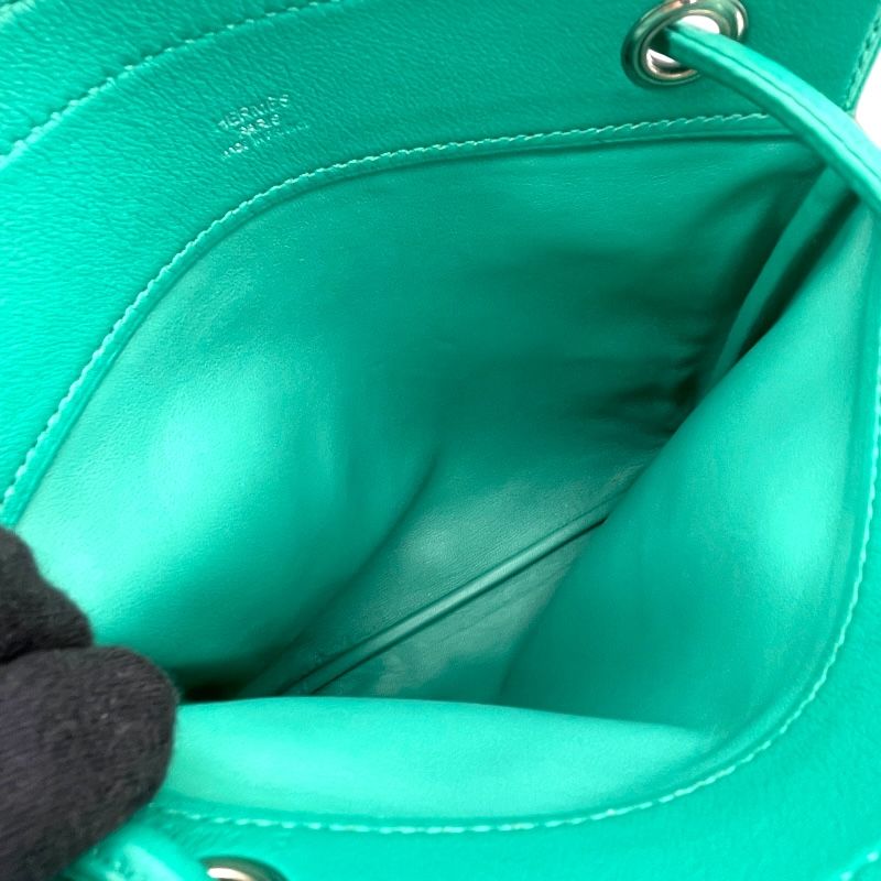 HERMES Aline Mini Shoulder Bag in Vert Veron with Silver Hardware