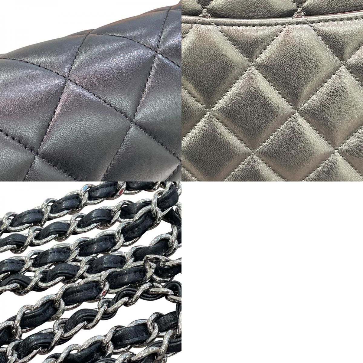 HERMES Decamatrasse 30 Black Lambskin Shoulder Bag with Silver Hardware