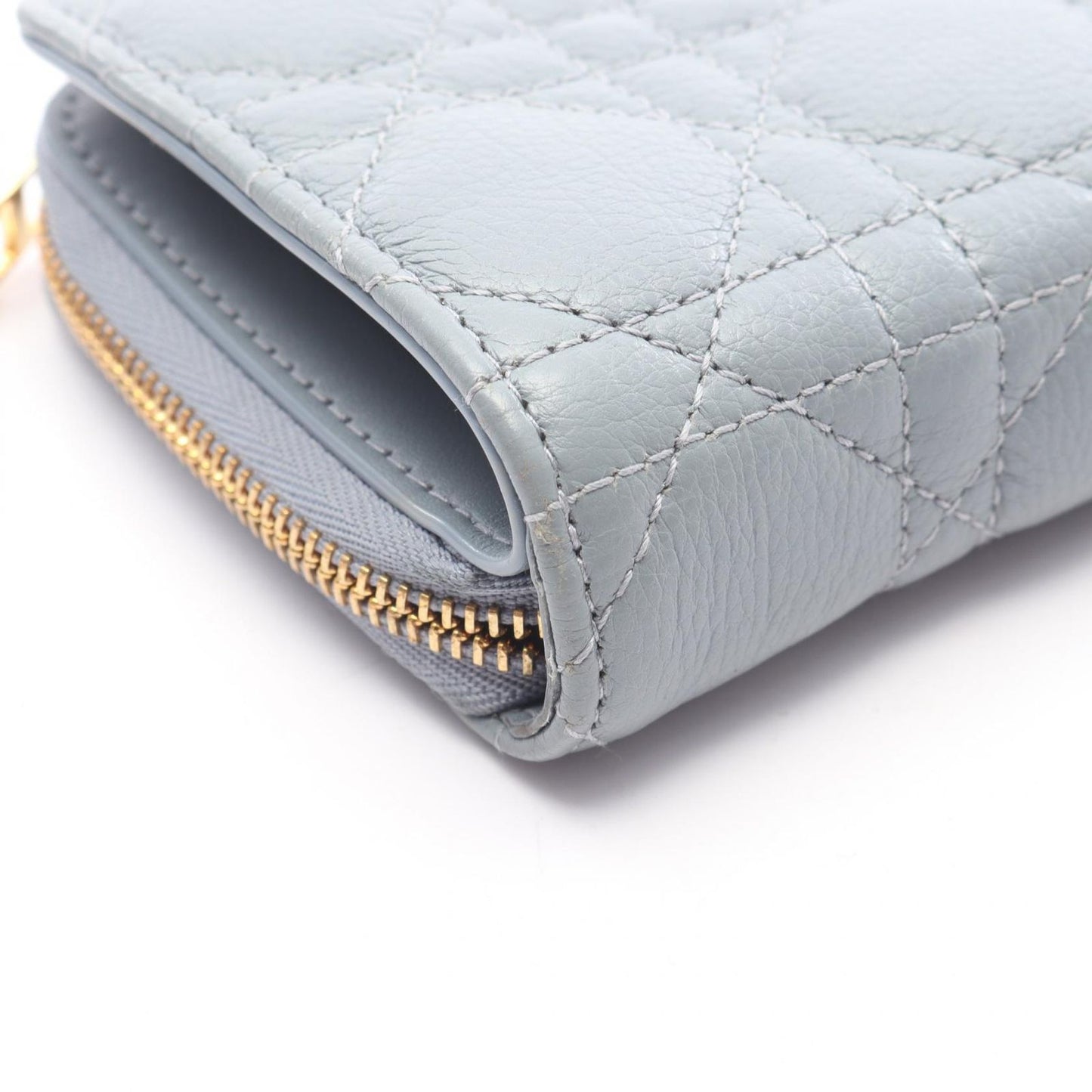 Dior Caro Scarlet Wallet - Exquisite Blue Grey Leather