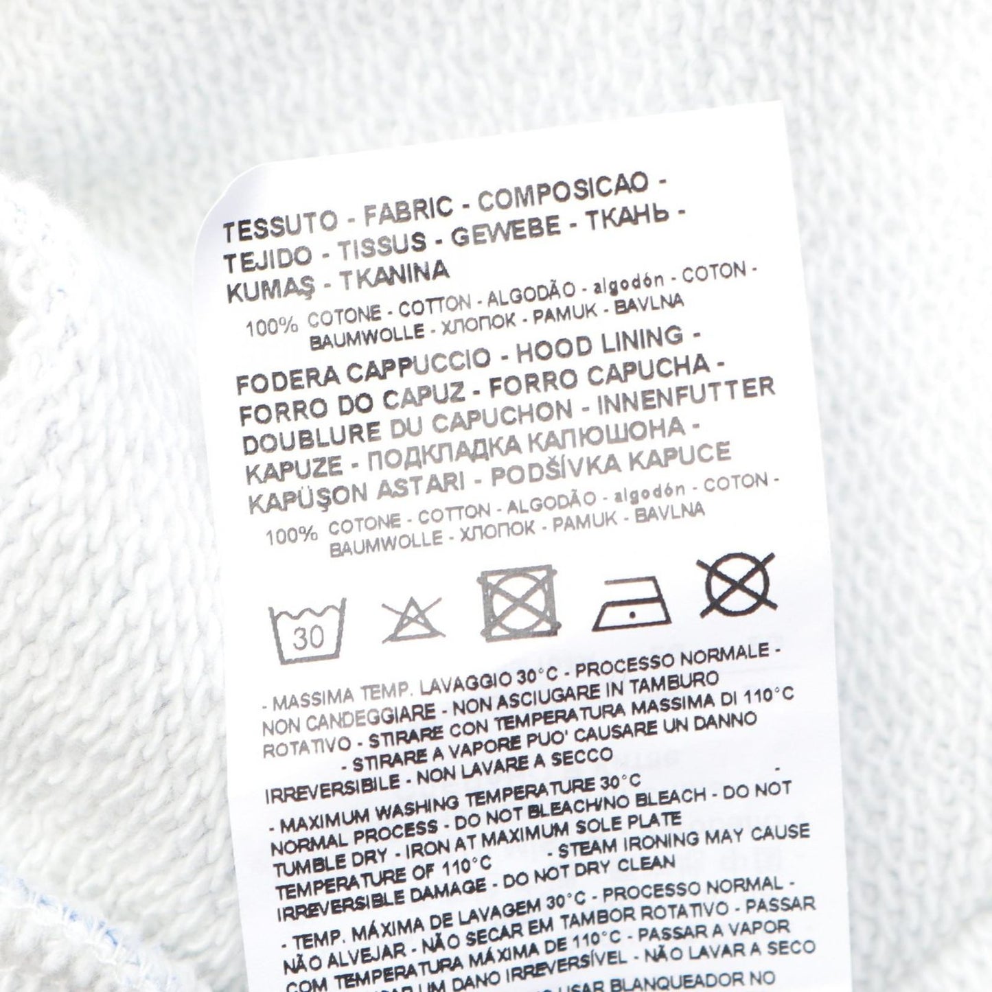 Emporio Armani Denim Print Hoodie in Light Blue - XL