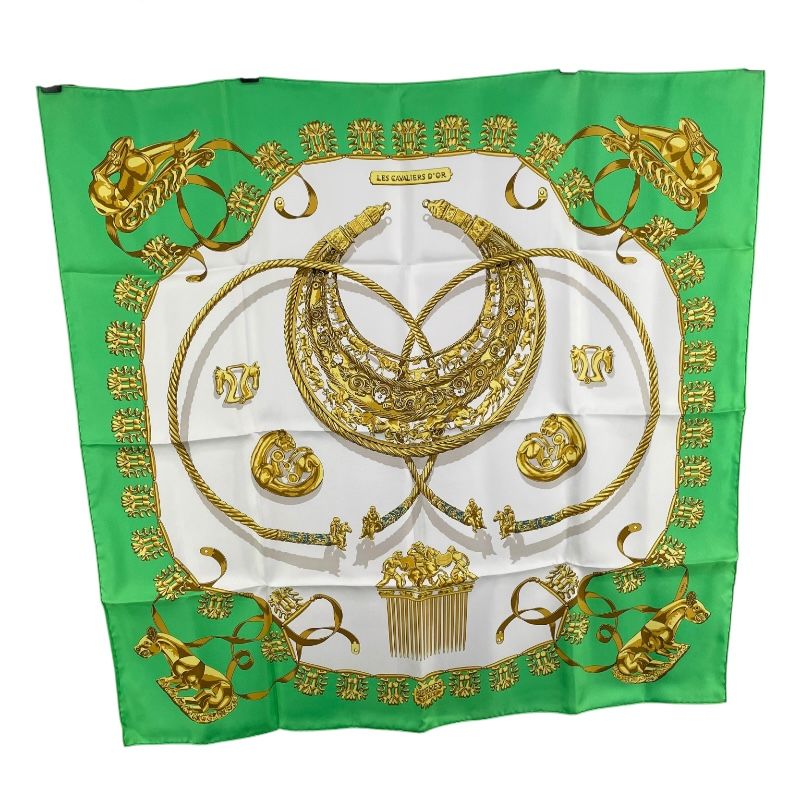 HERMES Les Cavaliers d'Or Multicolor Silk Scarf - Exquisite Elegance