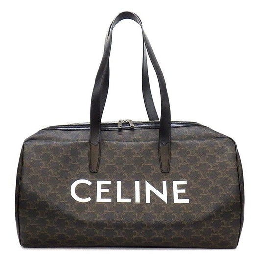 CELINE Black Trionf Canvas Duffle Bag - Timeless Elegance