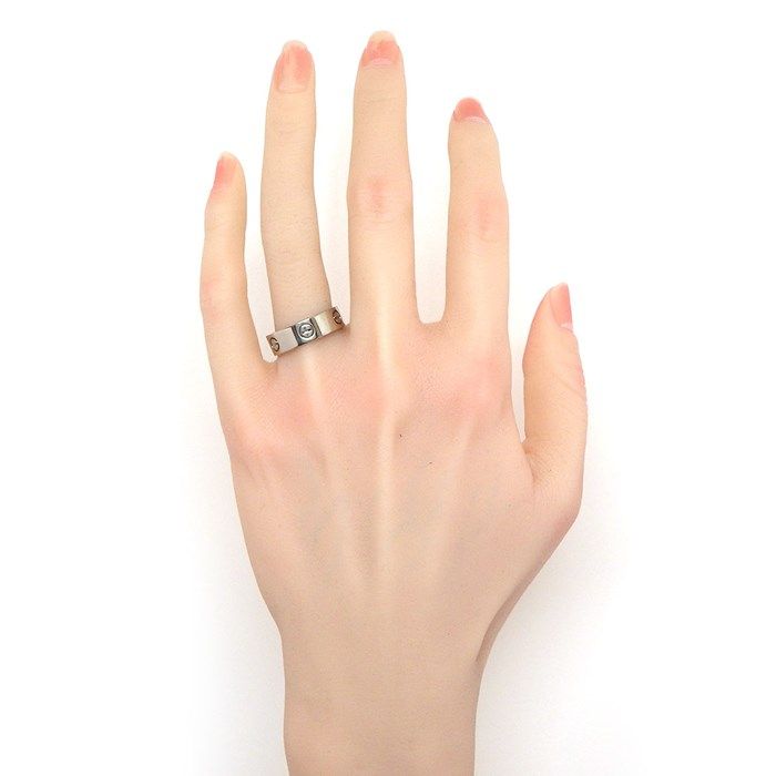 Cartier Love Ring Classic Model MM in K18 White Gold - Size 17