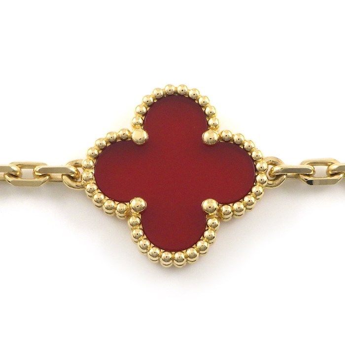 Van Cleef & Arpels Vintage Alhambra 5 Motif Bracelet in Carnelian