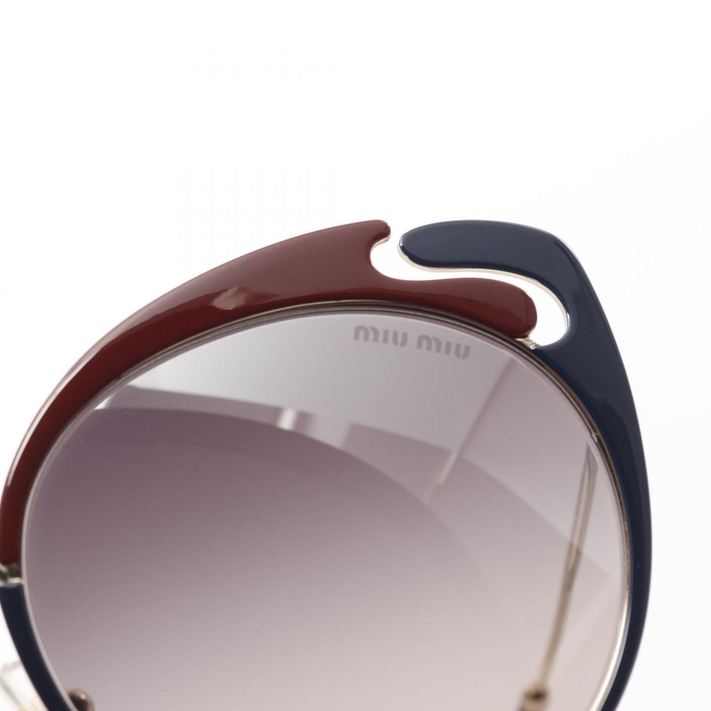 Miu Miu SMU57T Sunglasses in Bordeaux, Navy & Gold - Timeless Elegance